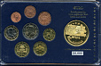 Австрия, 2002-2005, Набор Юбилейных Монет 1с-2 Евро+ Позолоченная Медаль, в кассете-миниатюра
